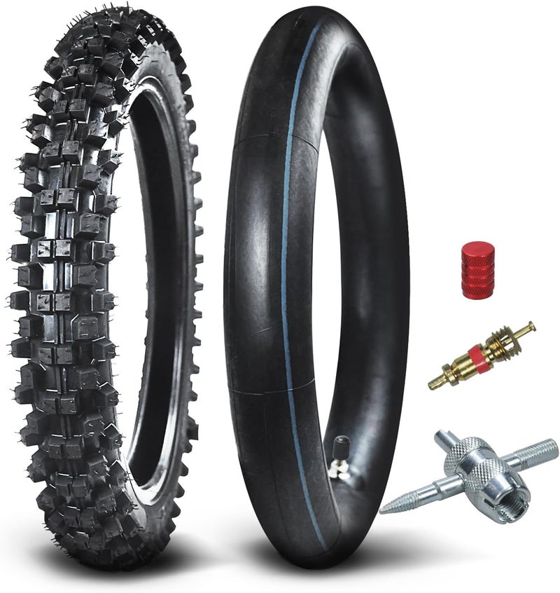 HOLATO Front 60/100-14 2.50-14 Tire and Inner Tube for 110cc 125cc CRF70 CRF110 XR70 KLX110 TTR90 PW80 RM60 RM65 TaoTao DB14 SSR Apollo Coolster Dirt Pit Bike Motorcycle Off Road Motocross Heavy Duty - Image 1